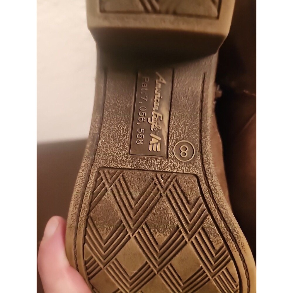 Women's American Eagle Outfitters Brown Ankle Boots Size 8 - Casual Side Zip Boo - Picture 7 of 7
